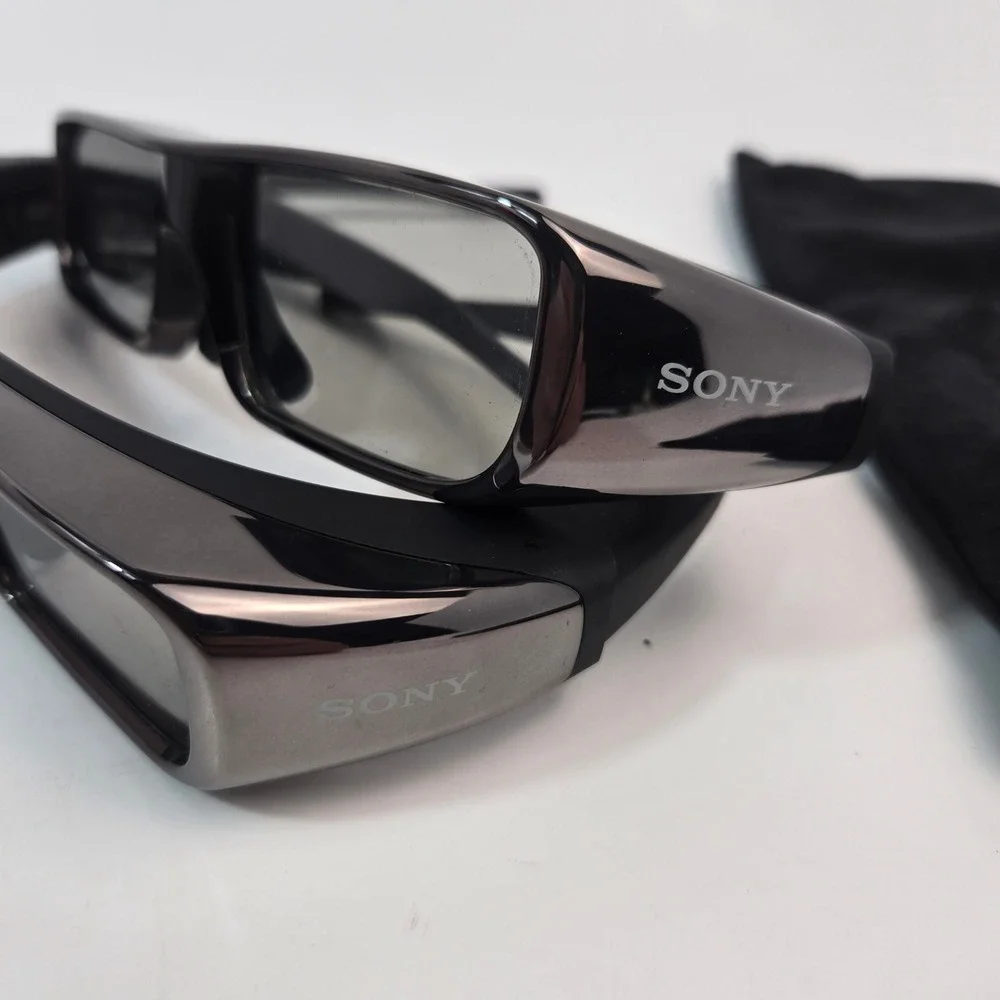 Sony TDG-BR100 Active 3D Glasses Lot of 2 for BRAVIA TV Gunmetal Black